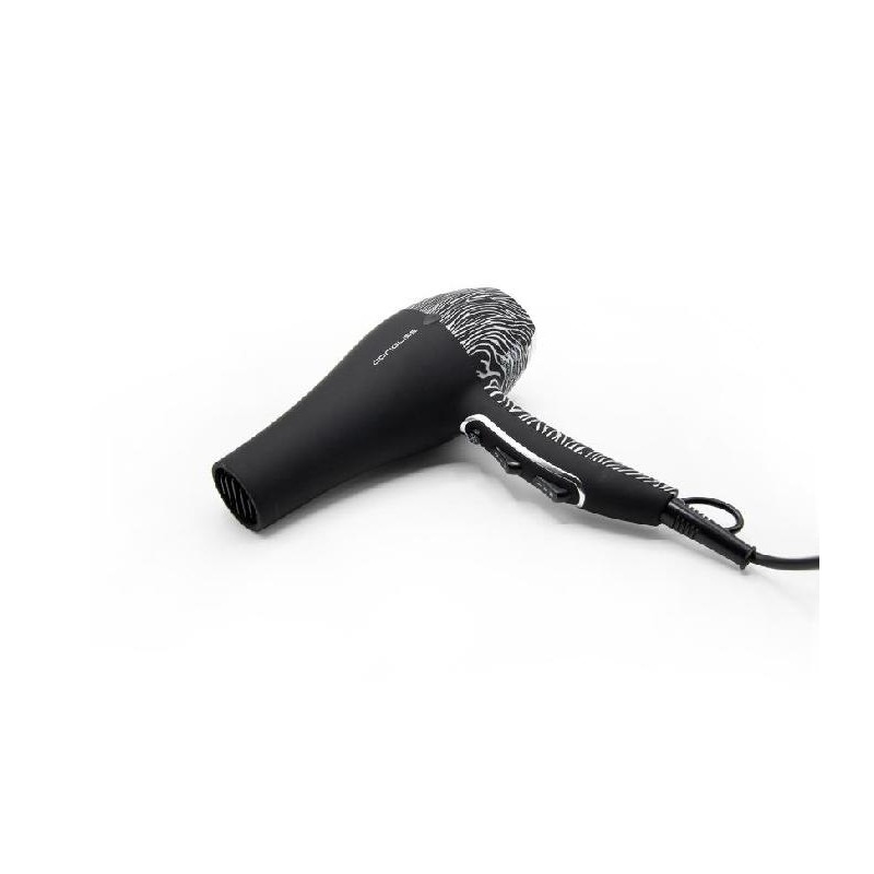 Corioliss Secador Flow Black Silver Zebra Soft Touch    Ref. Suk1733eu