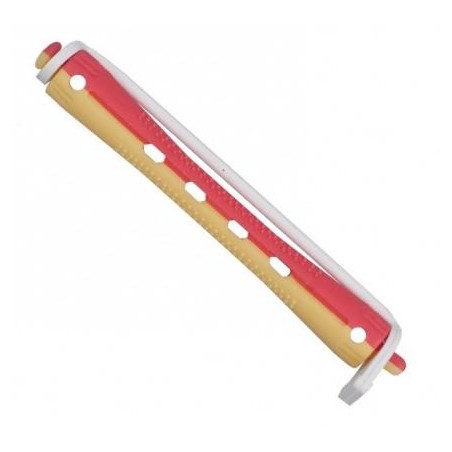 Eurostil Bigudi Plast Rojo Y Amarillo Largo 12 Unds. Ref. 903