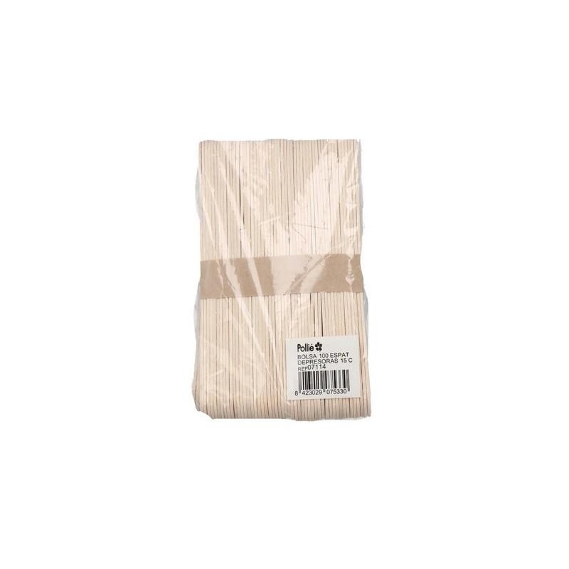 Eurostil Espatula Cera Caja 100 Unds 2 Ctm. X 15 Ctm. Ref. 07114