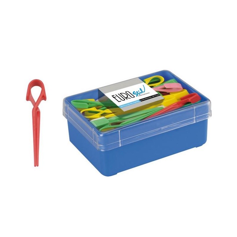 Eurostil Pinzas Plastico Grande Caja 60 Unds. Ref. 66