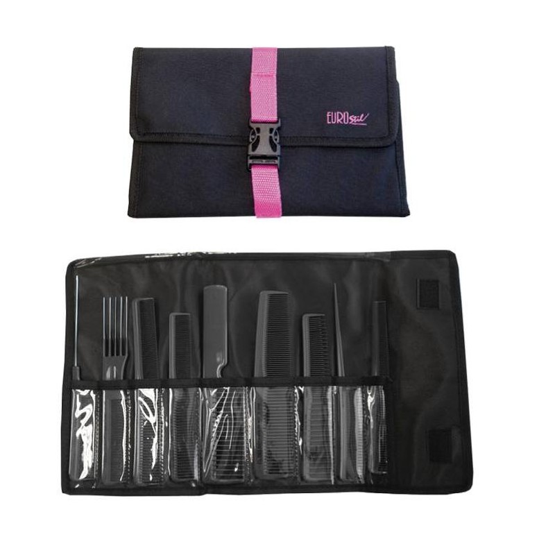Eurostil Set 9 Peines Profesional Negro Ref. 03928