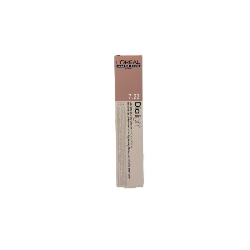 Loreal Tinte Crema Semipermanente Dia Light Sin Amoniaco Tono Sobre Tono N.  7.23 Rubio Irisado Dorado 50 Ml Ref. E3753500
