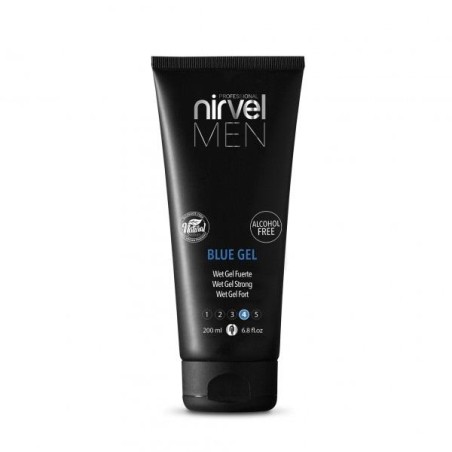 Nirvel Men Gel Fijador Fuerte Sin Alcohol Blue Gel Wet 200 Ml. Ref. 6720