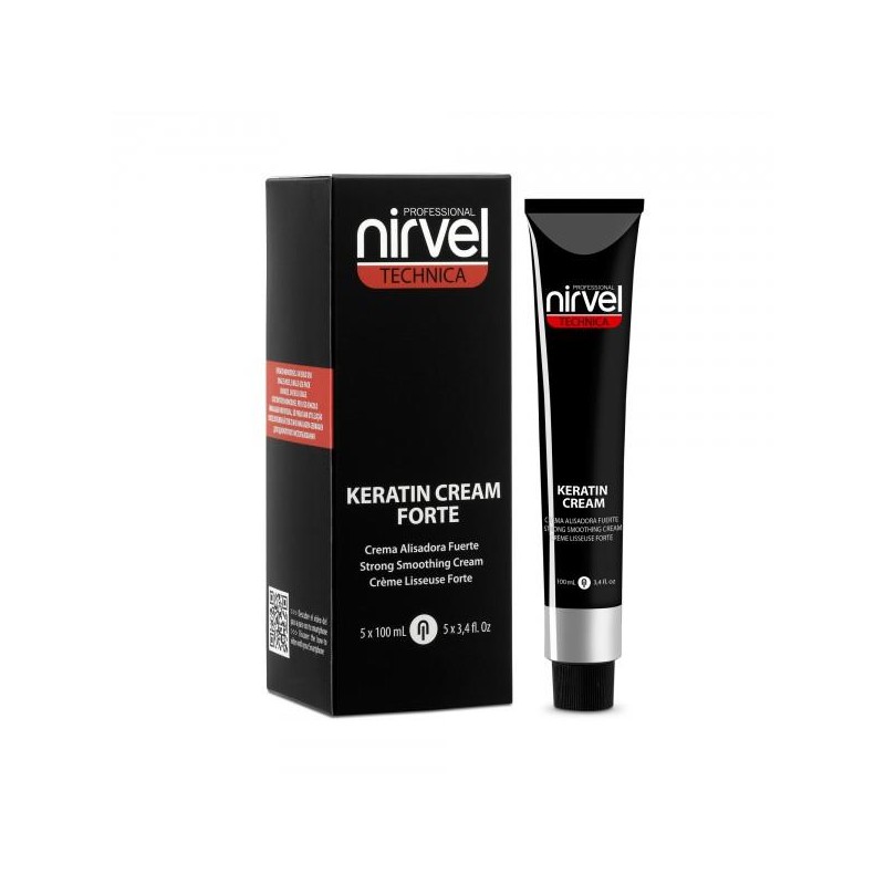 Nirvel Technica Crema Alisadora Fuerte Keratin Cream Forte (5 Tubos X 100 Ml.) 500 Ml. Ref. 8478