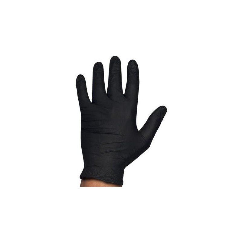 Rubberex Guantes Nitrilo Touch 100 Unids Pro Black Sin Polvo 5.0grs Talla 3 L Ref: 514