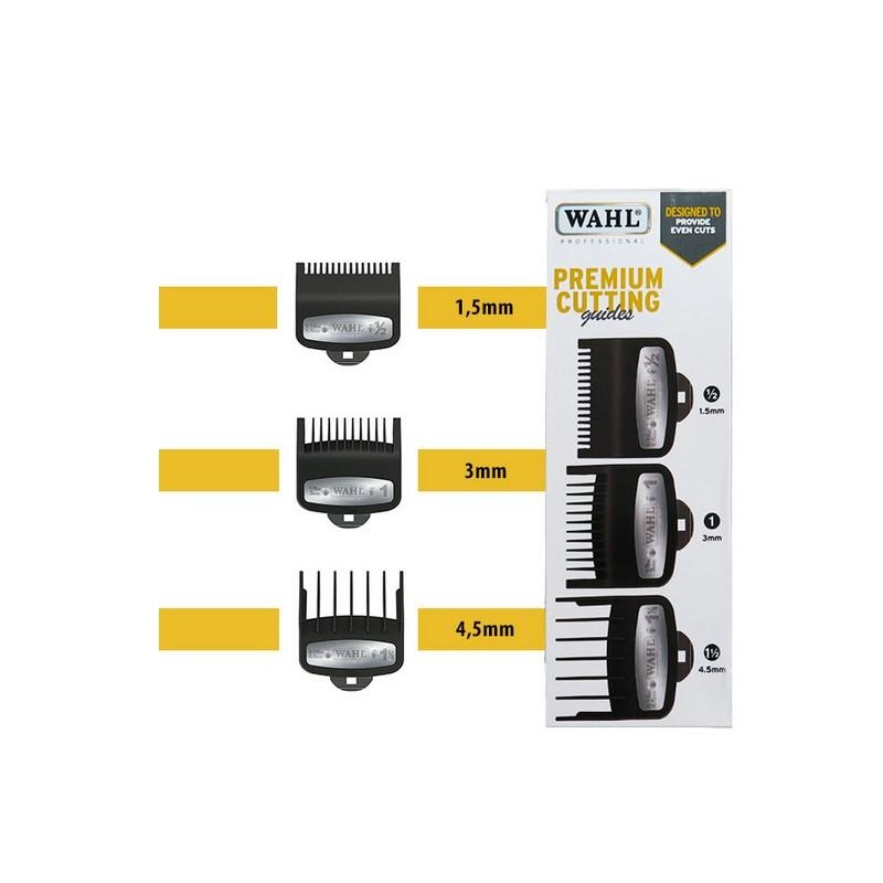 Wahl Peine Recalce Pack Premiun Medios 1,5 Mm,3 Mm,4.5 Mm  Ref. 03354-5001