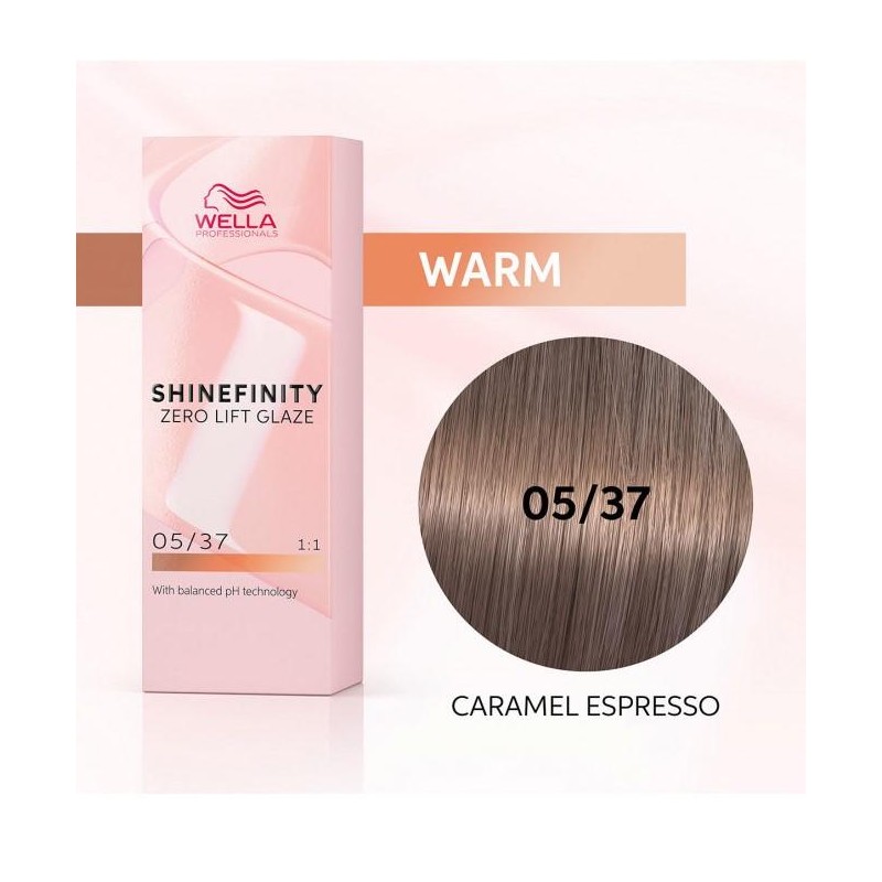 Wella Color Tinte Permanente Shinefinity 05.37 Color Castaño Claro Dorado Marrón 60 Ml   Ref. 99350113560