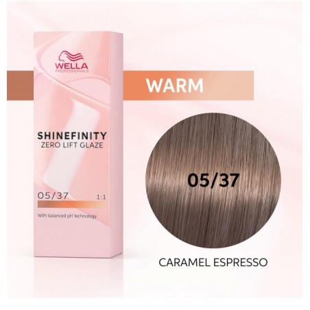 Wella Color Tinte Permanente Shinefinity 05.37 Color Castaño Claro Dorado Marrón 60 Ml   Ref. 99350113560