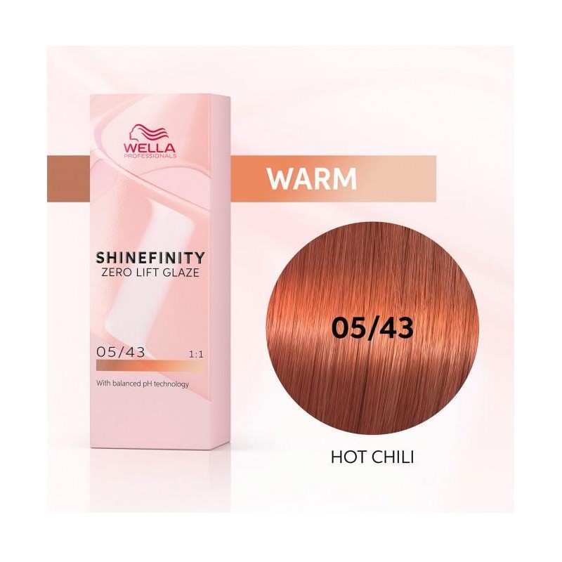 Wella Color Tinte Permanente Shinefinity 05.43 Color Castaño Claro Cobrizo Dorado 60 Ml   Ref. 99350113539