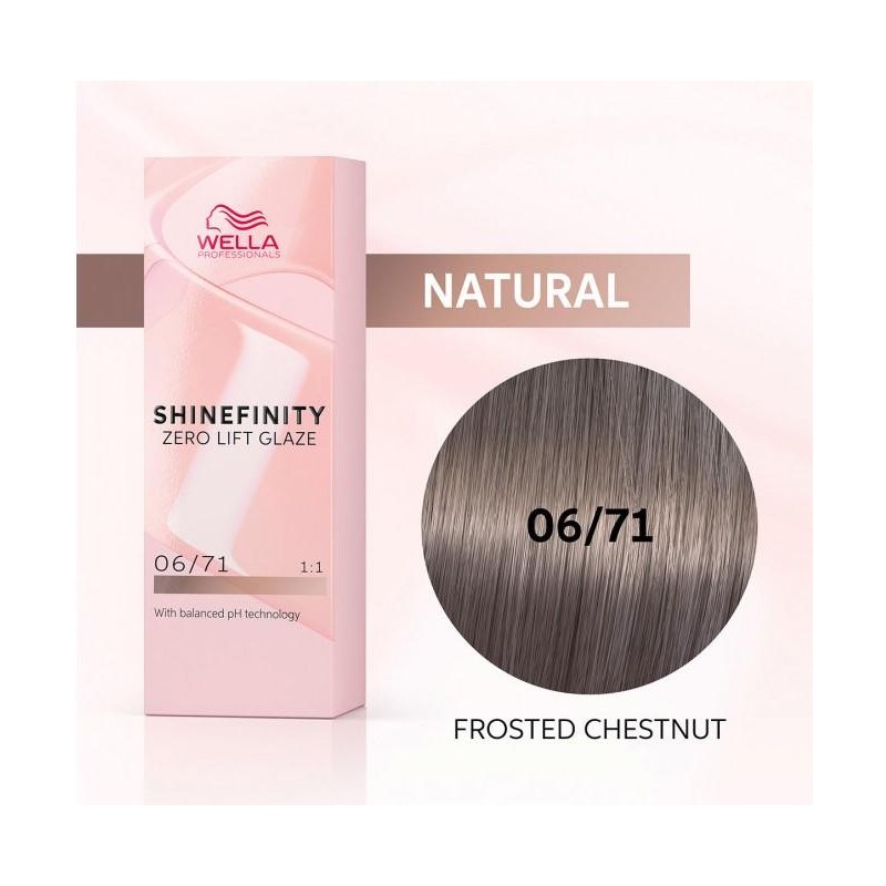 Wella Color Tinte Permanente Shinefinity 06.71 Color Rubio Oscuro Marrón Ceniza 60 Ml   Ref. 99350113545