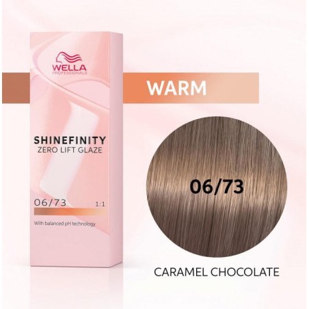 Wella Color Tinte Permanente Shinefinity 06.73 Color Rubio Oscuro Marrón Dorado 60 Ml   Ref. 99350113544