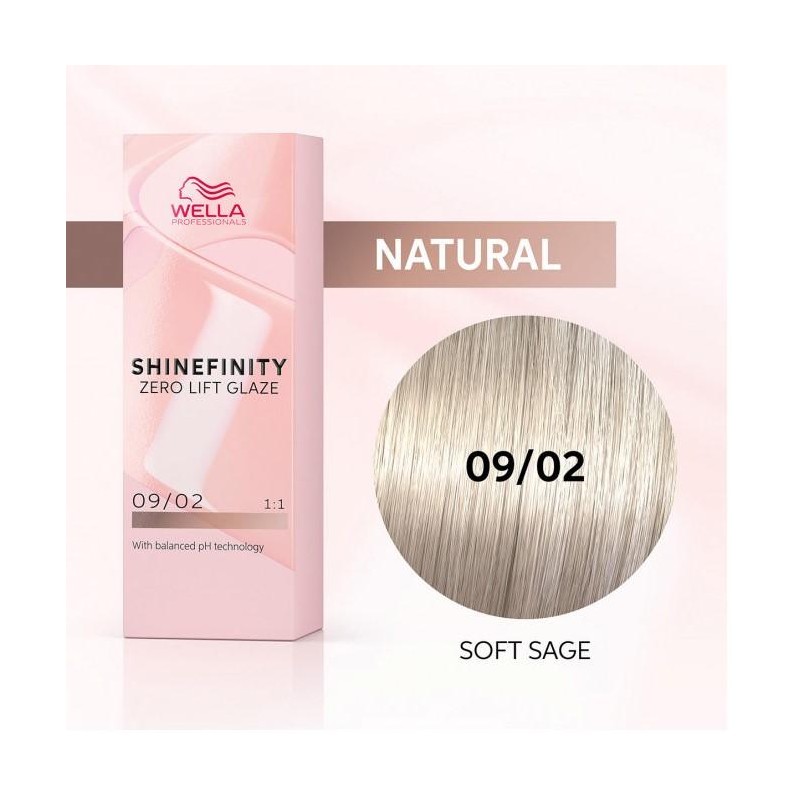 Wella Color Tinte Permanente Shinefinity 09.02 Color Rubio Muy Claro Natural Mate 60 Ml   Ref. 99350113558