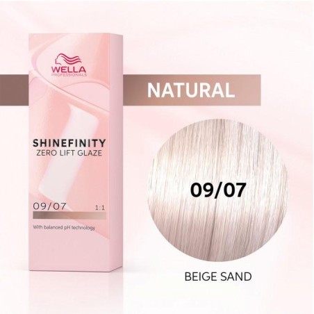 Wella Color Tinte Permanente Shinefinity 09.07 Color Rubio Muy Claro Natural Marrón 60 Ml   Ref. 99350113549