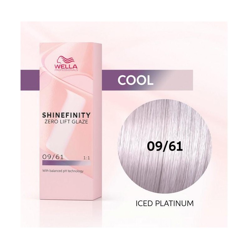 Wella Color Tinte Permanente Shinefinity 09.61 Color Rubio Muy Claro Violeta Ceniza 60 Ml Ref. 99350113554