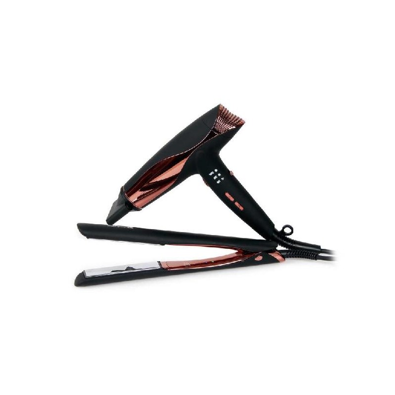 Corioliss Kit Plancha Titanio C5 Black Copper Y Secador Wind   Ref. Suk5053
