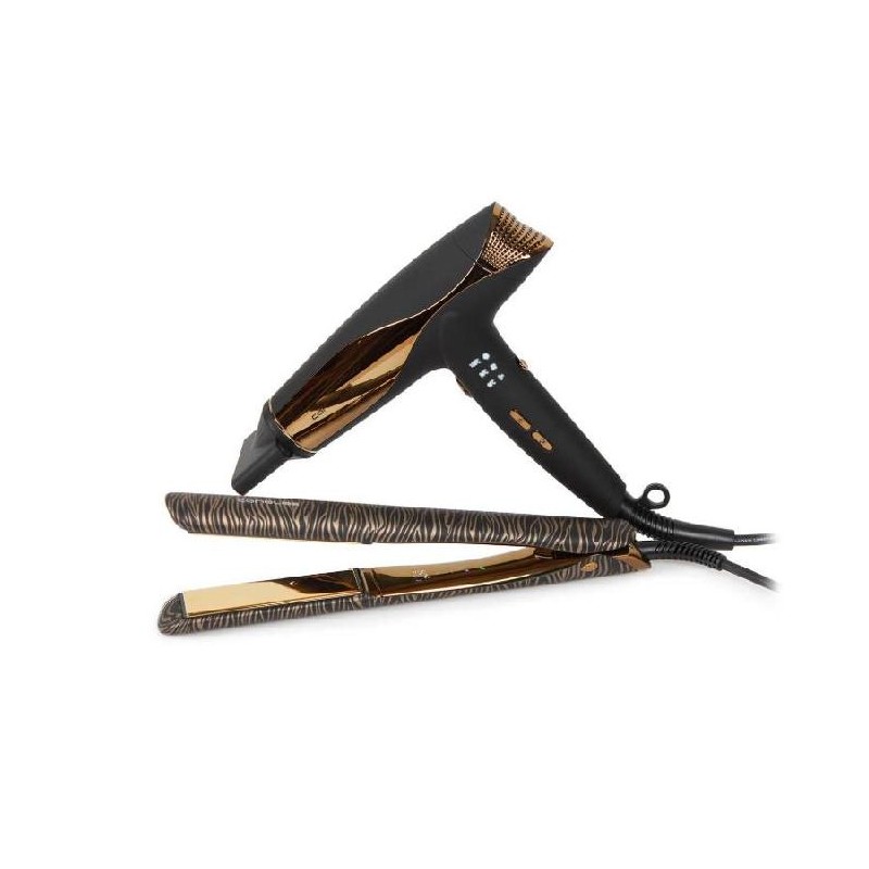 Corioliss Kit Plancha Titanio C5 Gold Zebra Y Secador Wind   Ref. Suk5054