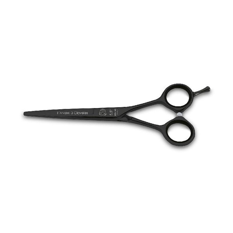 3 Claveles Tijera Titanium Negra Hrc60 Filo Navaja Cóncava 5.5 Pulgadas Ref. 12496